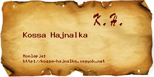 Kossa Hajnalka névjegykártya